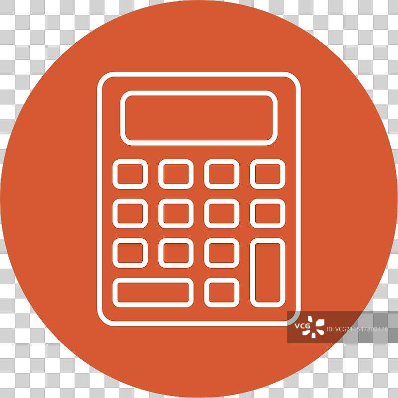 计算器线条圆形图标图片素材