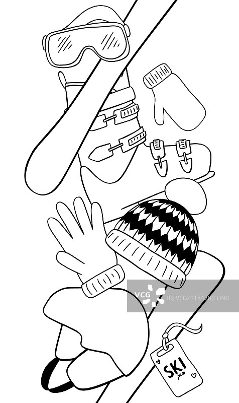 滑雪背景图案无缝边框图片素材