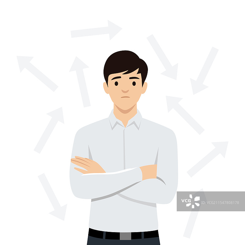 商人感到困惑并遭受着图片素材