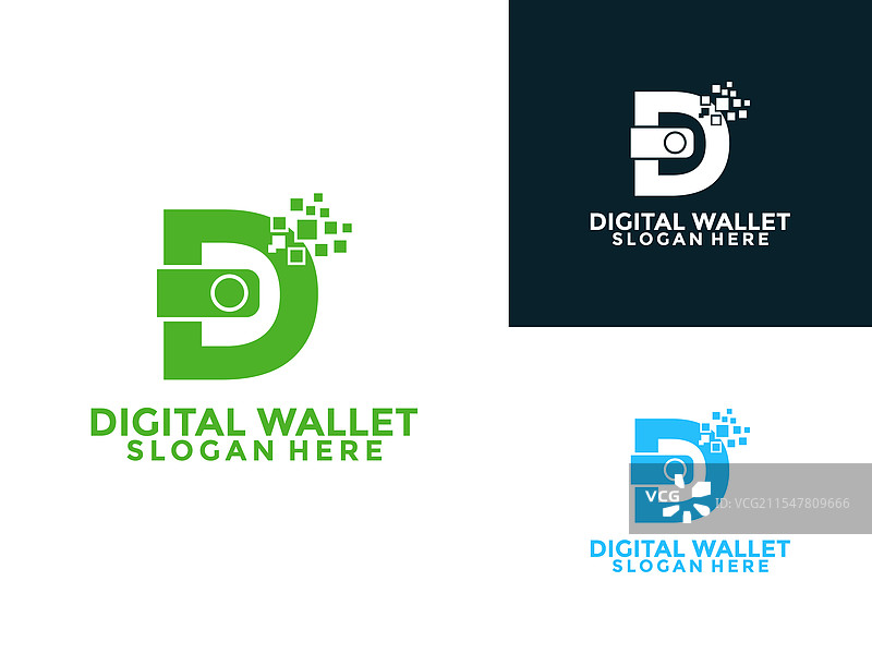 字母d与数字钱包标志设计模板图片素材