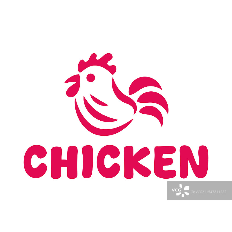 抽象鸡平面极简风格标志设计图片素材