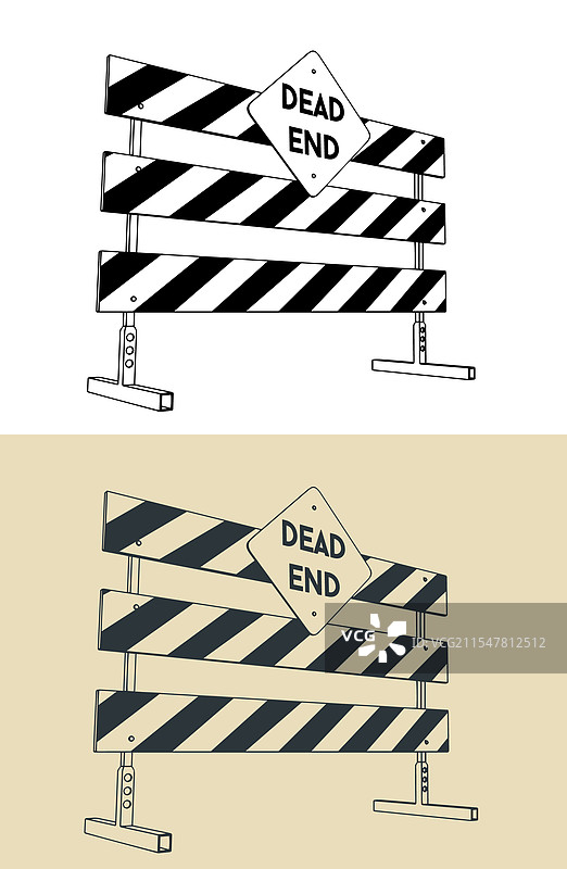 死胡同和交通障碍图片素材