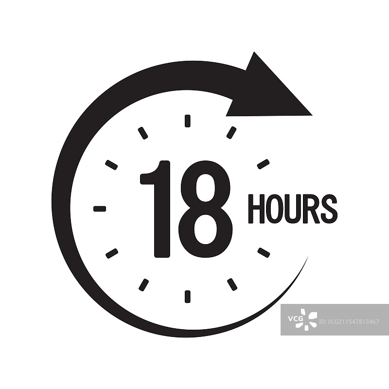 十八小时图标黑色圆形箭头图片素材