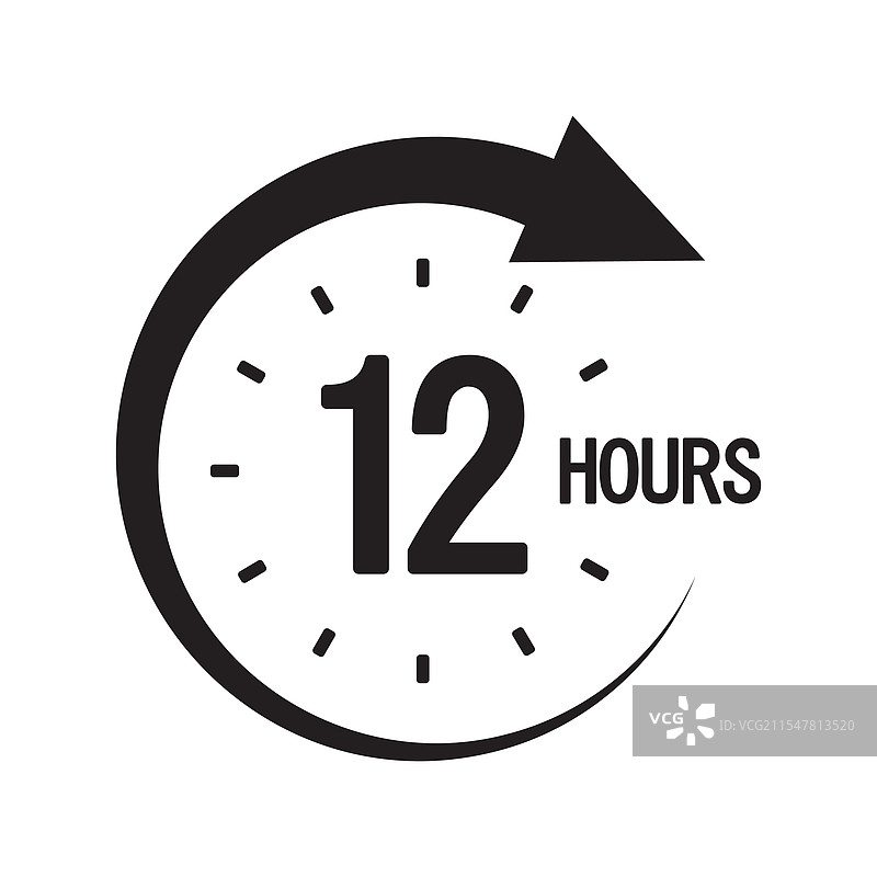 十二小时图标倒计时计时器图形黑色图片素材