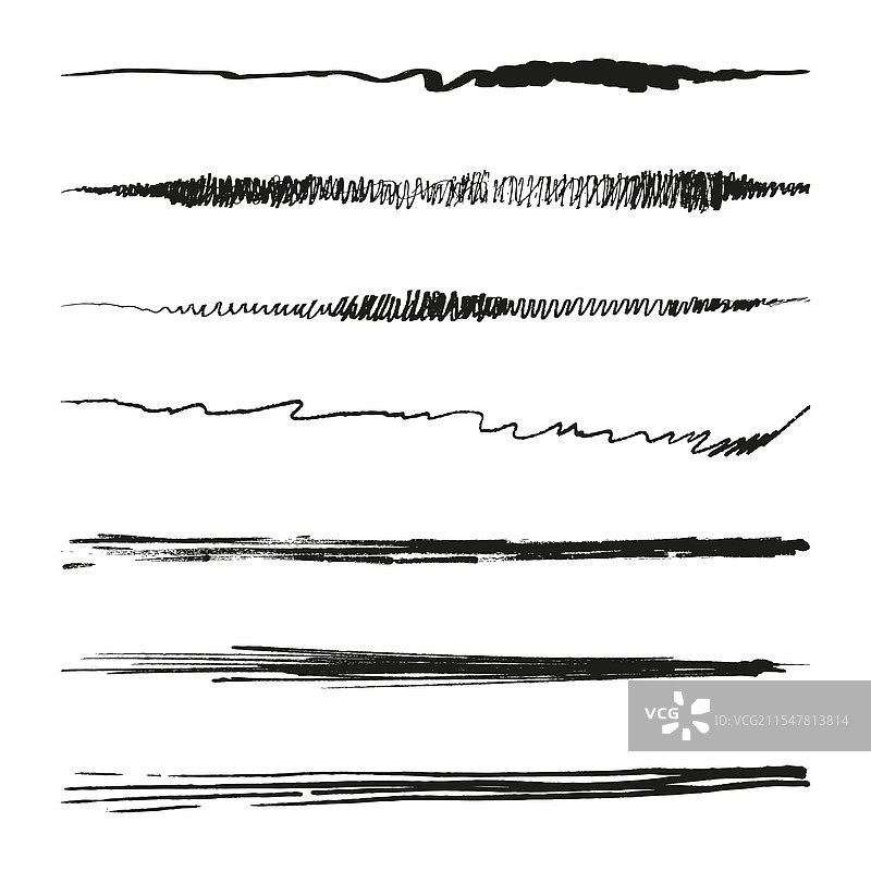 手绘线条艺术刷笔触素描图片素材