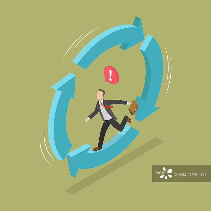 被困的三维等距平面图图片素材