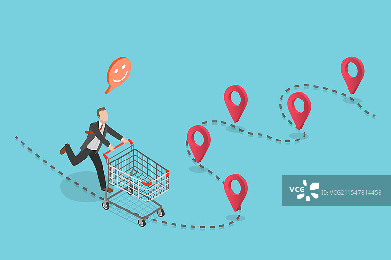 市场的三维等距平面图图片素材