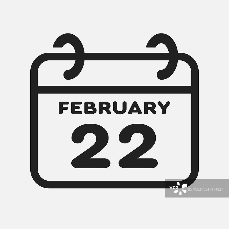 图标页面日历 - 2月22日图片素材