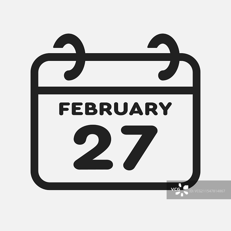 图标页面日历 - 2月27日图片素材