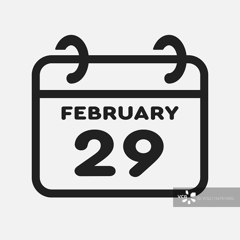 图标页面日历 - 2月29日图片素材