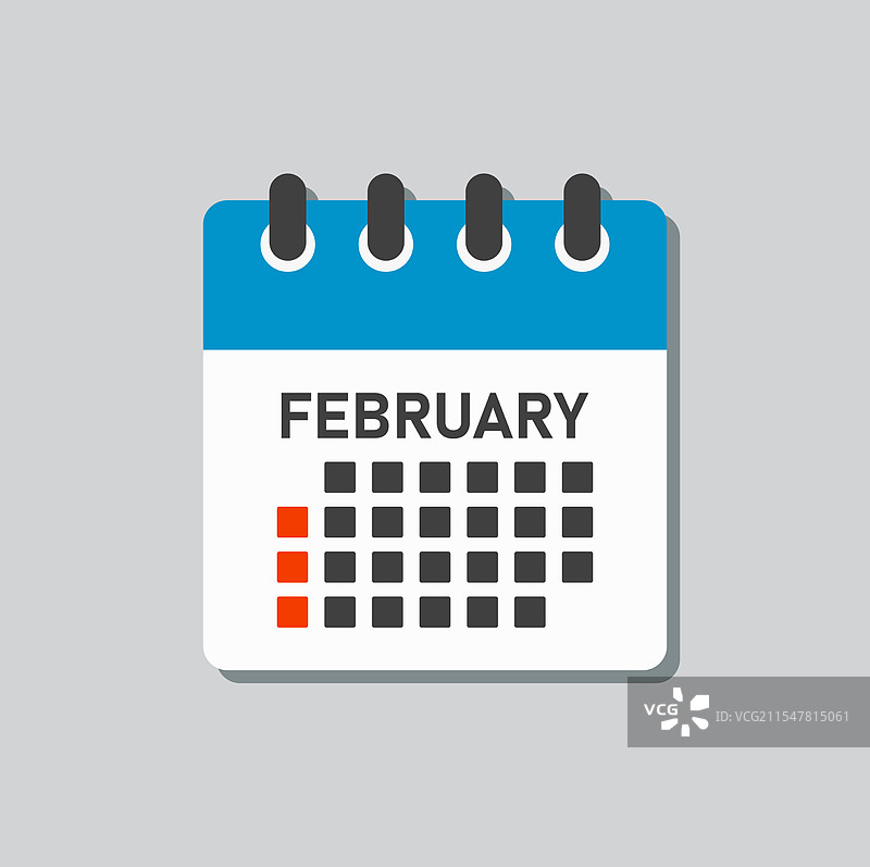 模板图标页面日历二月图片素材