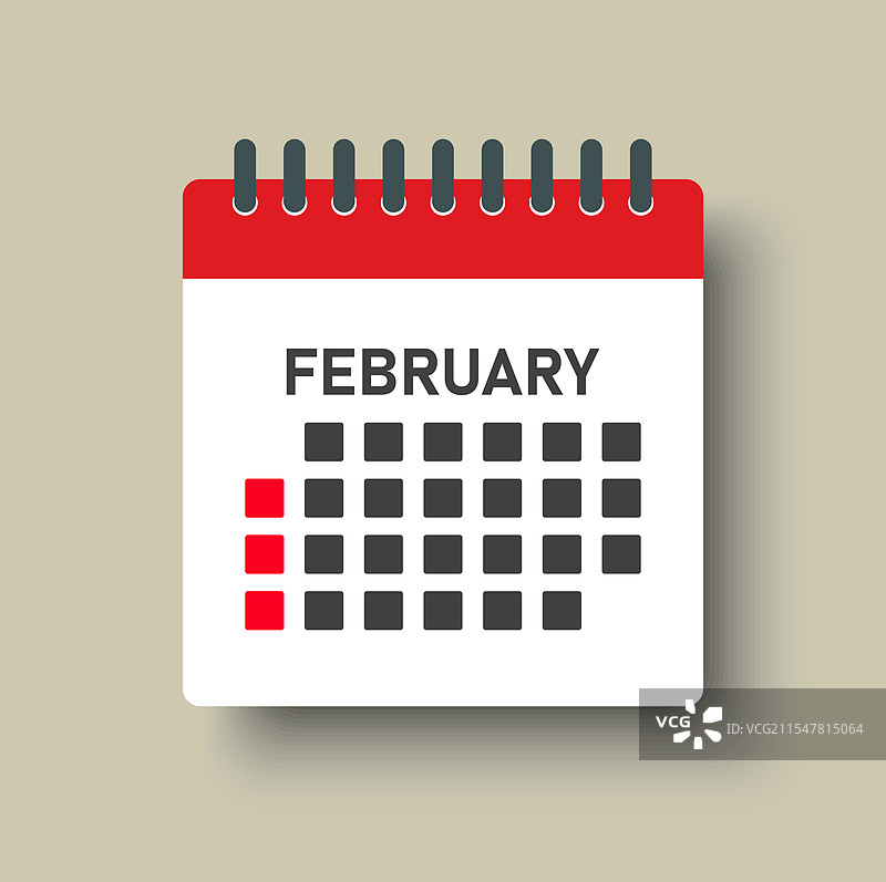 模板图标页面日历二月图片素材