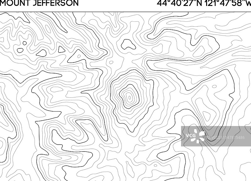杰斐逊山的地形等高线图图片素材