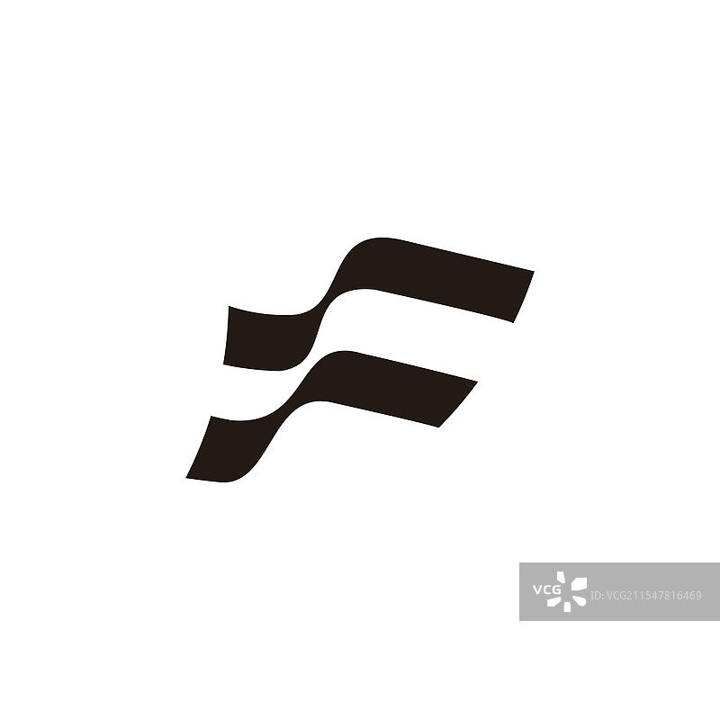 抽象字母F的旗帜飞扬标志图片素材