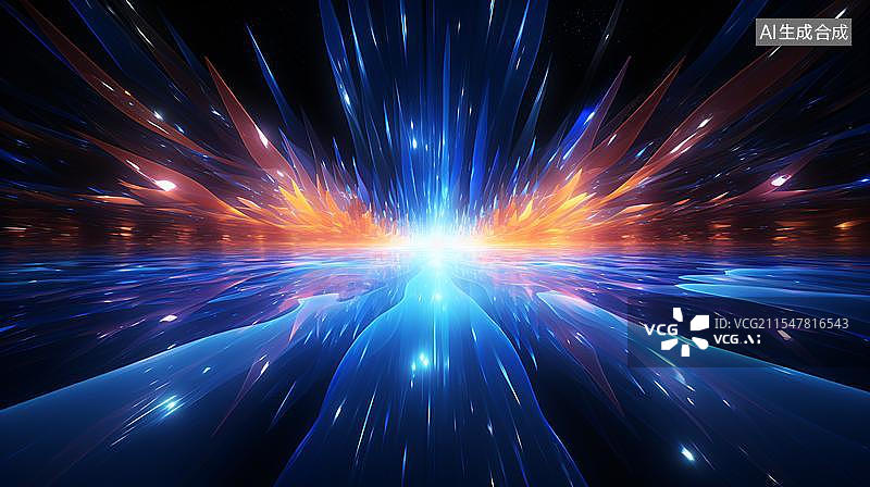 【AI数字艺术】绚丽光影的能量爆发  科技感十足的视觉盛宴图片素材