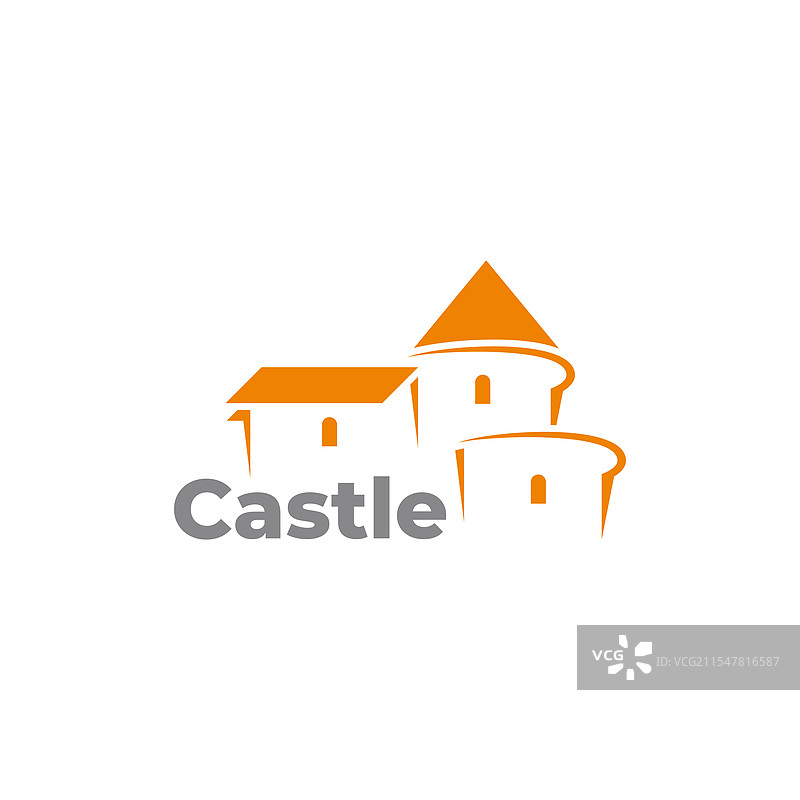 古老城堡简单几何符号标志图片素材