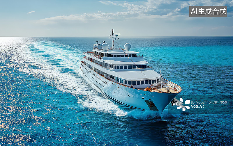 【AI数字艺术】海上航行的豪华邮轮图片素材