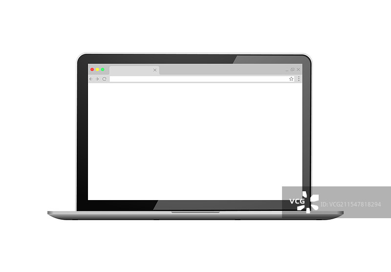 笔记本电脑屏幕上的网页浏览器界面模型图片素材