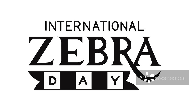 国际斑马日手绘字母图片素材
