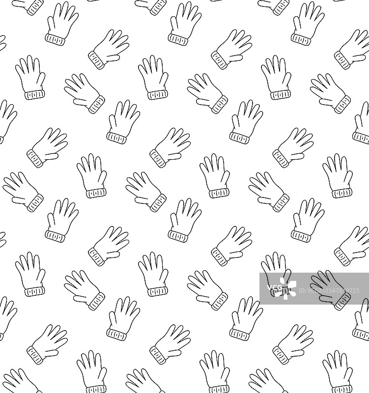 冬季手套无缝边框透明背景图片素材