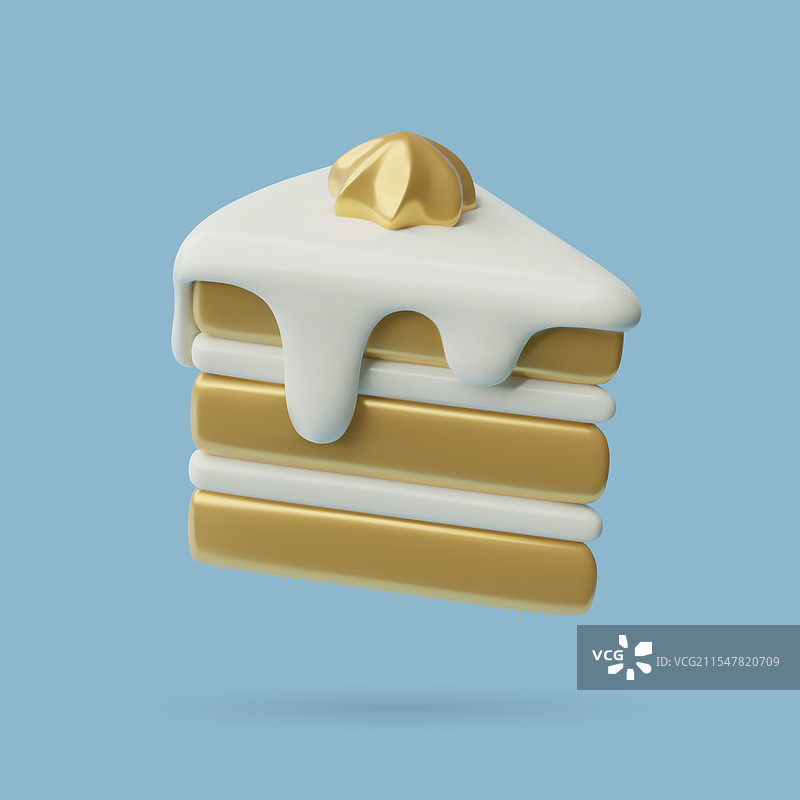 光滑塑料图标的3D生日蛋糕图片素材