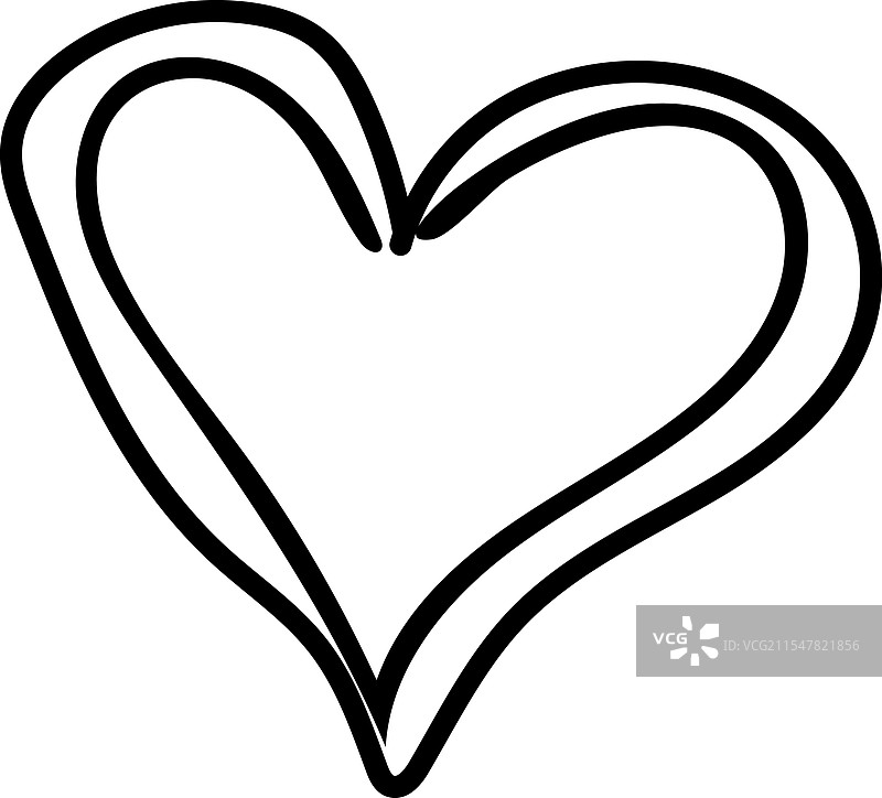 简单而迷人的手绘心形图标图片素材