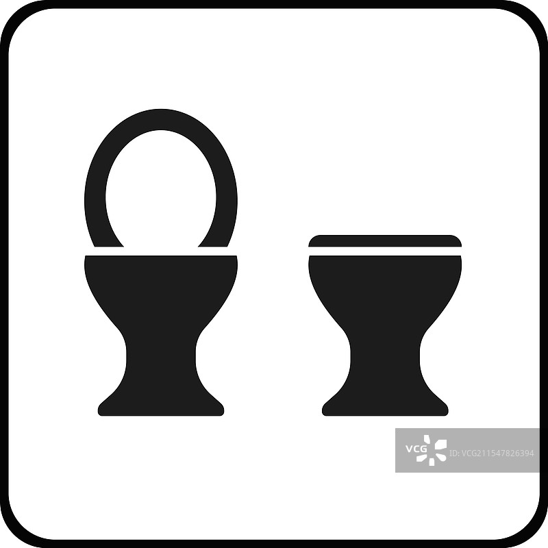 带有打开和关闭马桶盖的图标图片素材