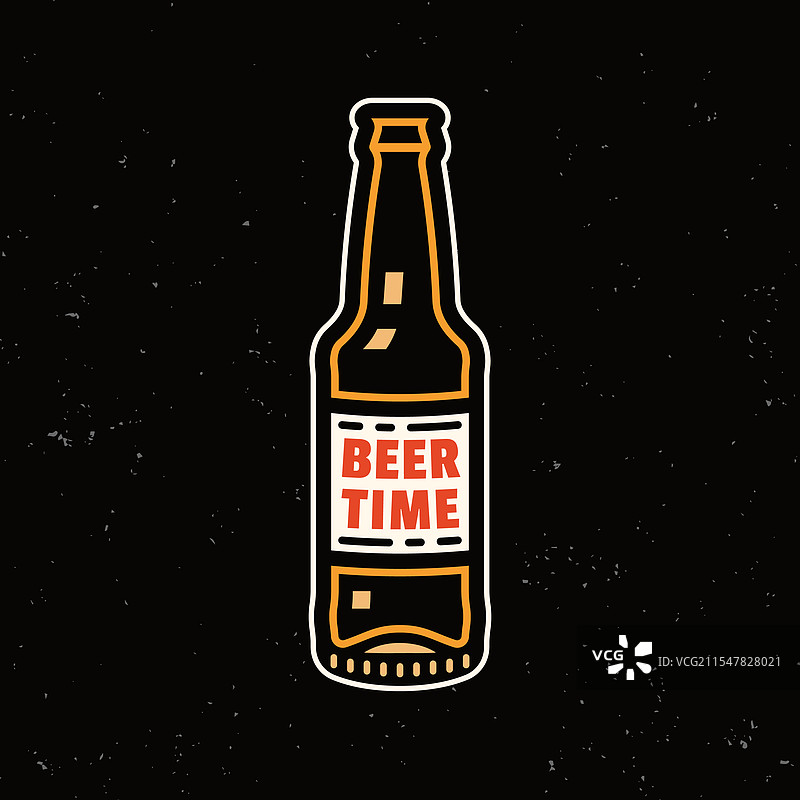 啤酒瓶别针风格图形图片素材