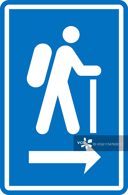 方向指示的徒步旅行标志 徒步小径告示牌图片素材