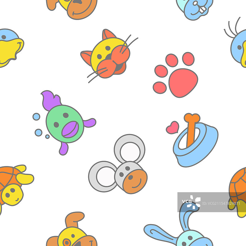 动物和宠物无缝图案图片素材