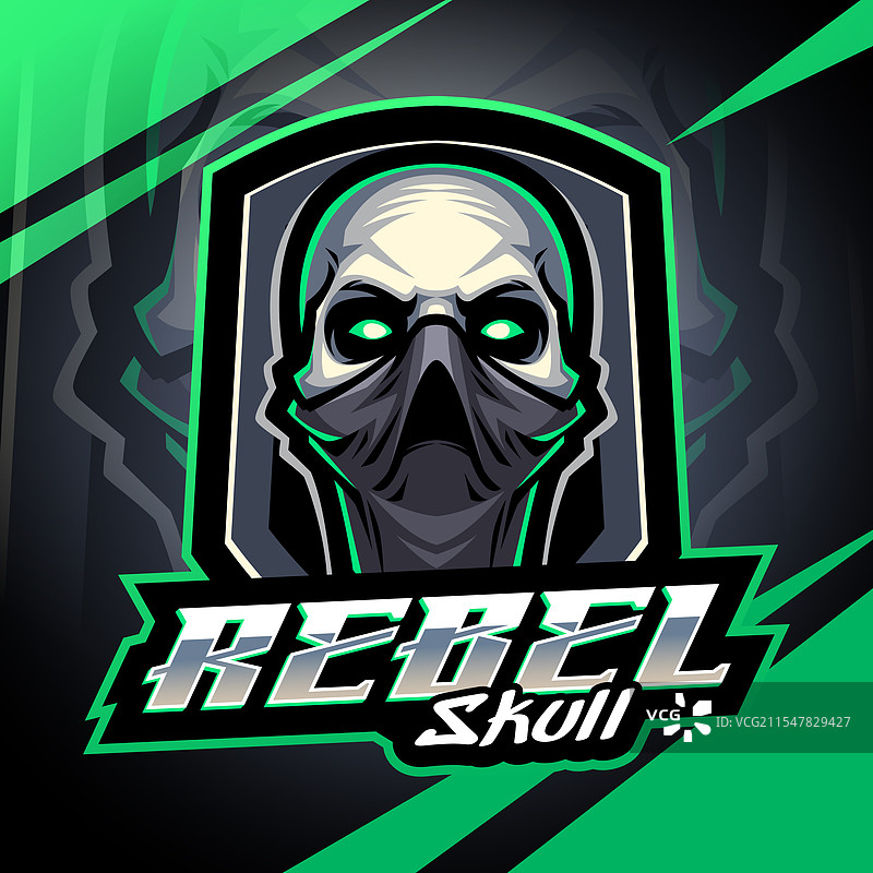叛逆骷髅电子竞技吉祥物logo设计图片素材