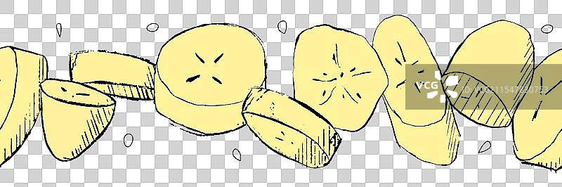 香蕉片零食无缝边框图片素材