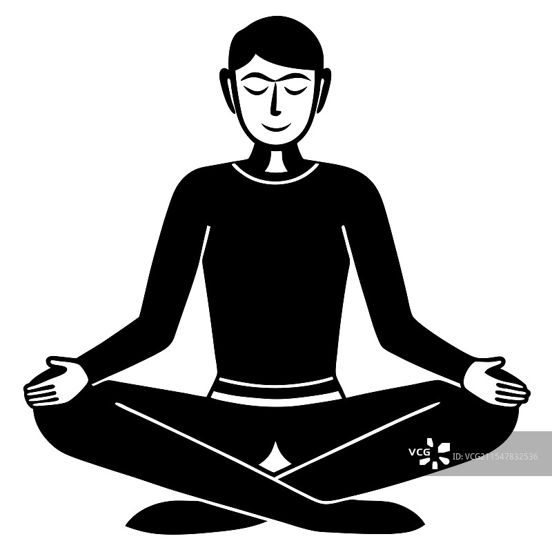 瑜伽姿势轮廓中的宁静人物图片素材