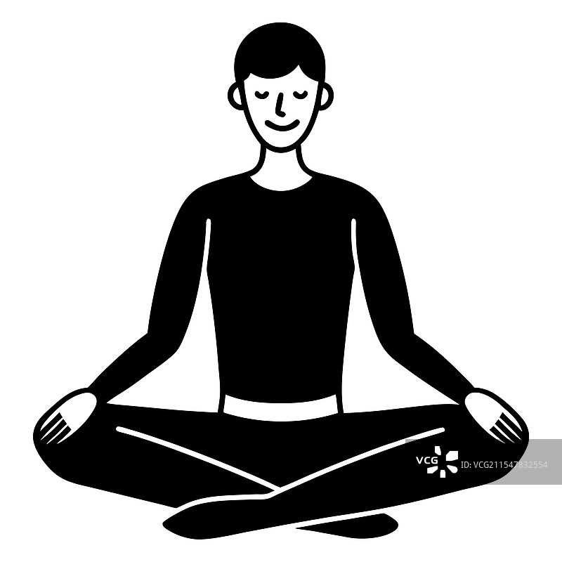 瑜伽姿势轮廓中的宁静人物图片素材