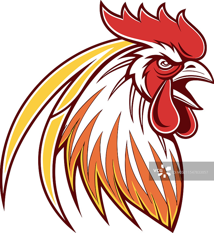 公鸡头部吉祥物标志图片素材