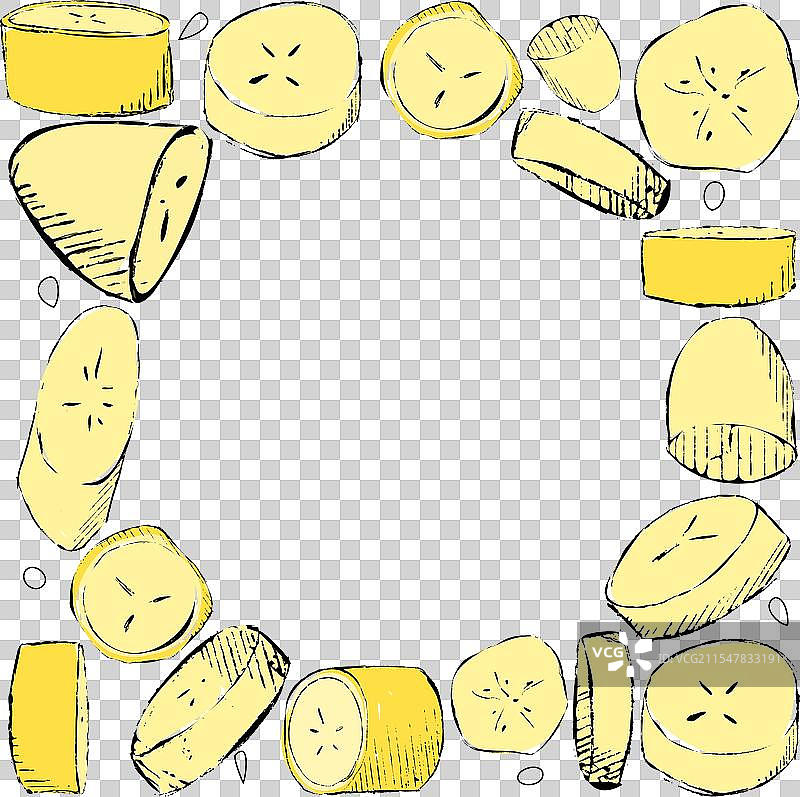 新鲜香蕉图形中的香蕉片图片素材