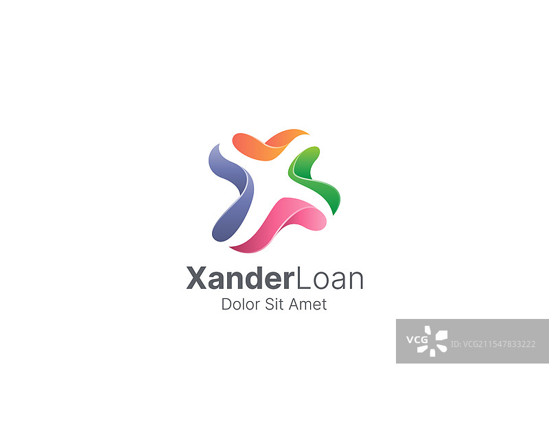 抽象的负面字母X标志图片素材