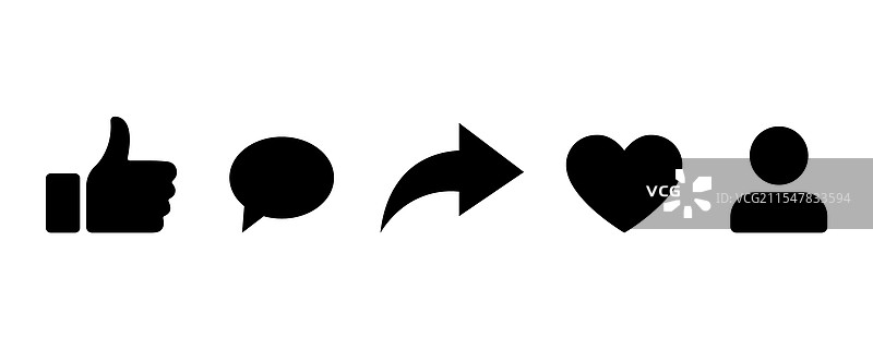 社交媒体图标集图片素材