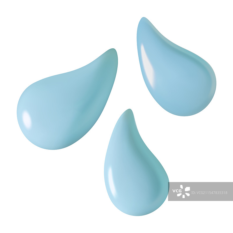 水滴溅起的3D表情符号，代表汗水或泪水图片素材