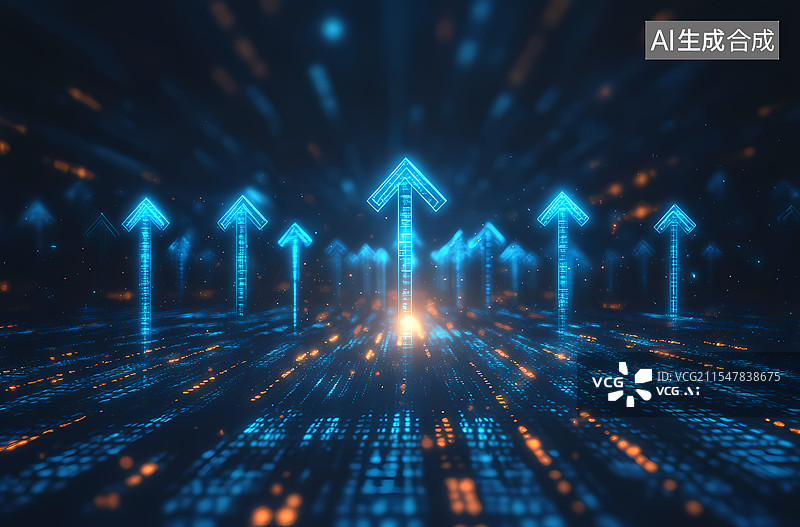 【AI数字艺术】增长上升箭头图片素材