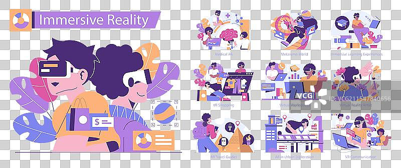 沉浸式现实平面图片素材