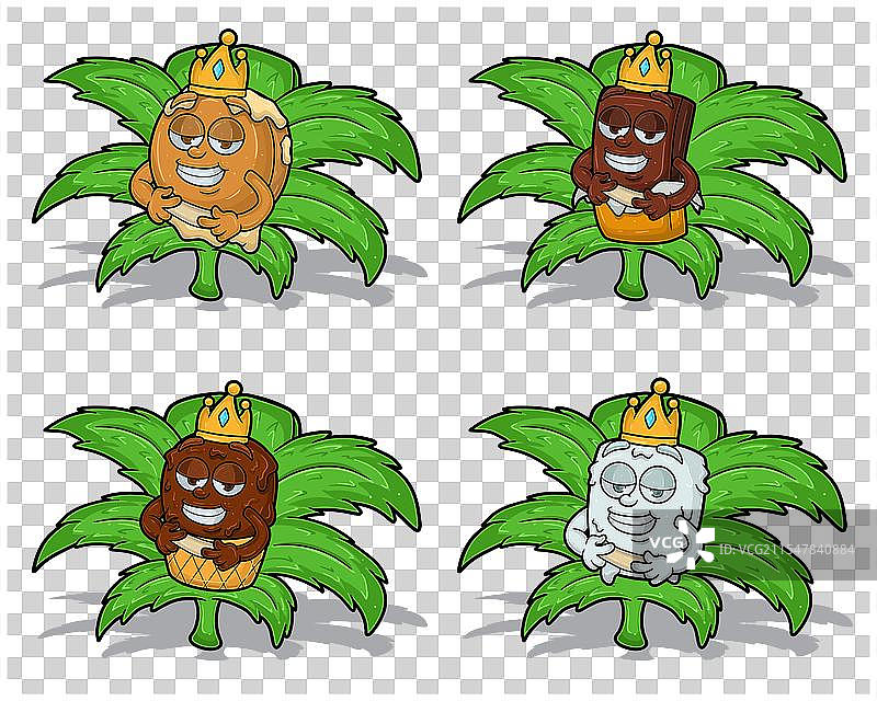 卡通角色与巧克力冰淇淋煎饼图片素材