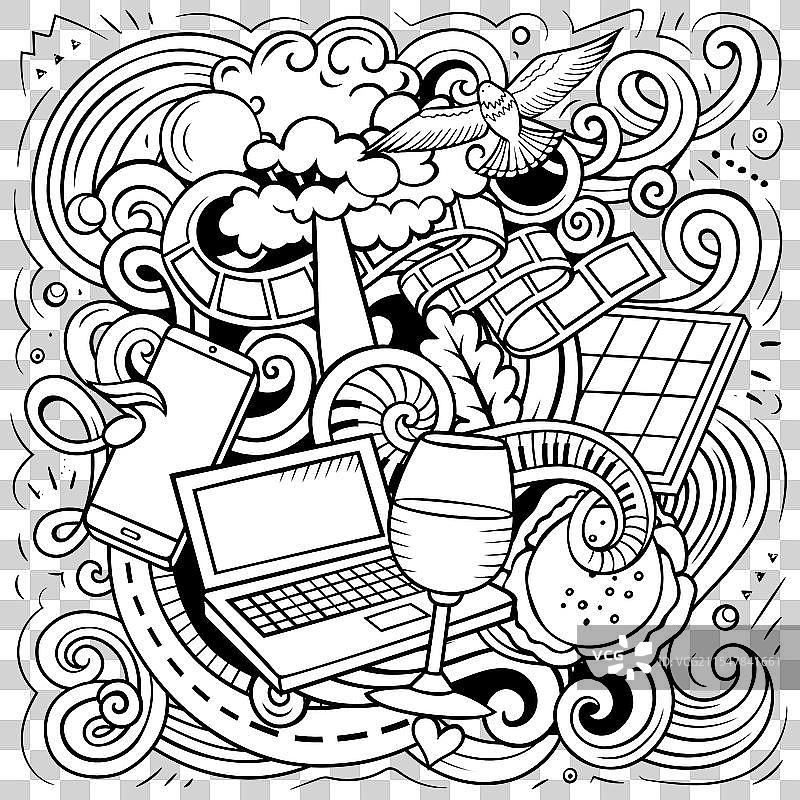 加利福尼亚手绘卡通涂鸦搞笑美国图片素材