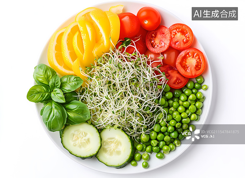 【AI数字艺术】清新蔬菜沙拉图片素材