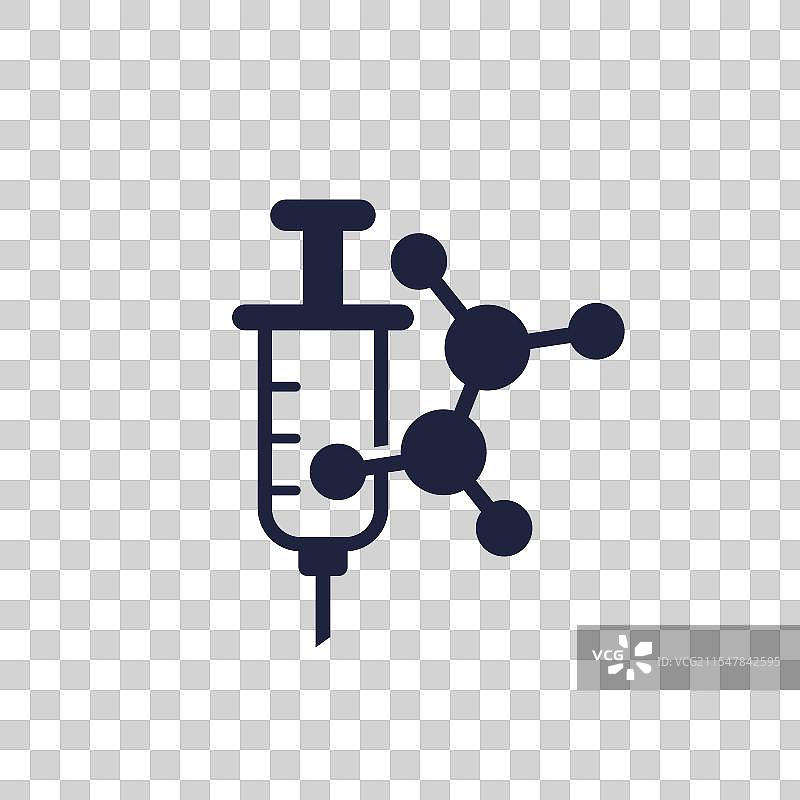 白色背景上的分子和注射器图标图片素材