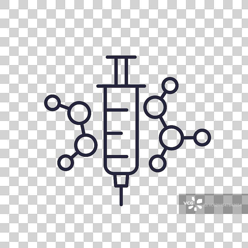 分子和注射器线条图标图片素材
