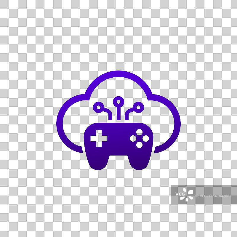 游戏服务器图标与游戏手柄云游戏图片素材