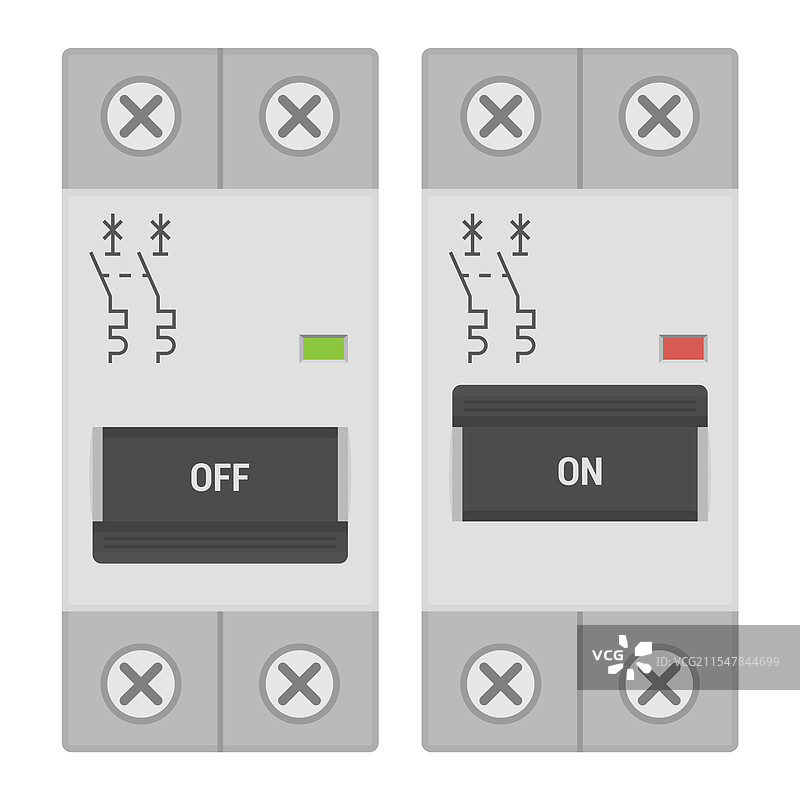 双极断路器，适用于导轨安装图片素材