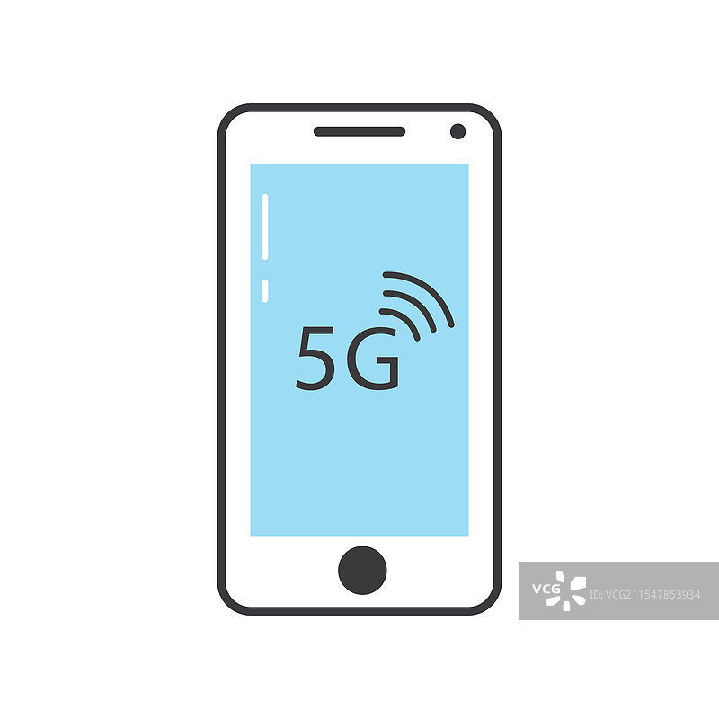 智能手机屏幕显示5G网络图片素材