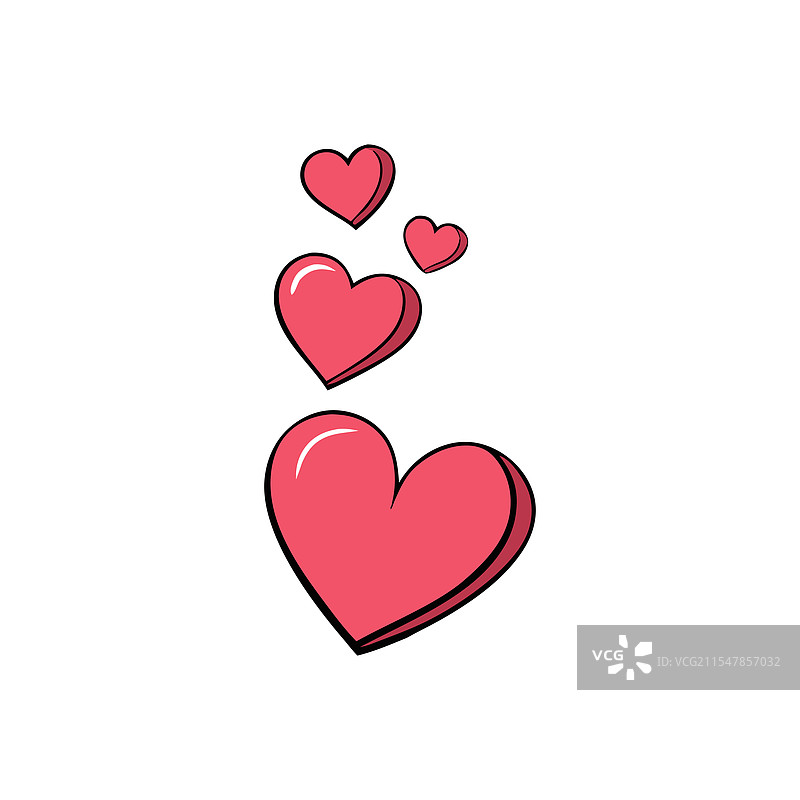 可爱的心形图案漂浮在设计中图片素材
